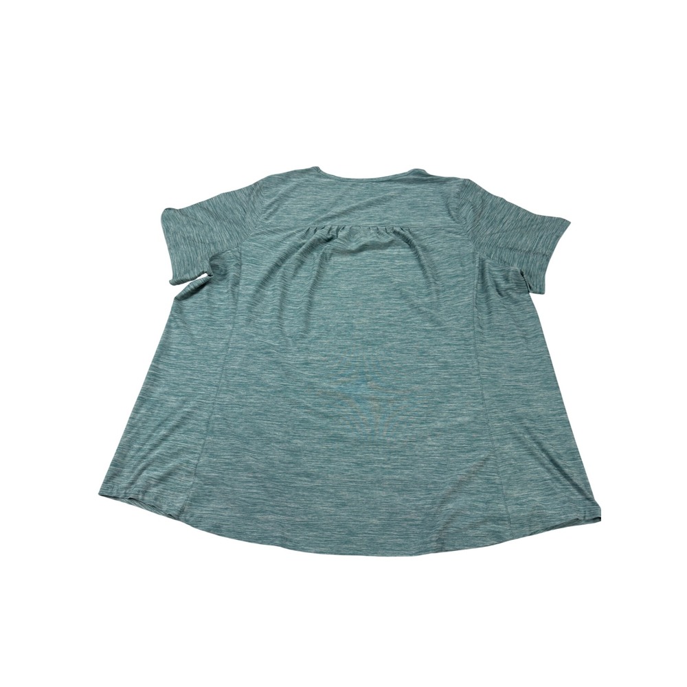 Duluth Trading Co Womens 2X Teal Heather V-Neck Short Sleeve Performance Tee - Picture 2 of 7